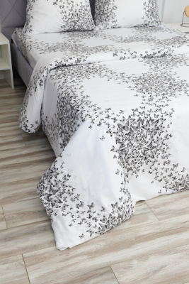 Пододеяльник поплин Бабочки белый