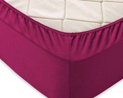 Трикотажная простынь на резинке бордовый